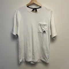adidas ポケット付き Tシャツ ホワイト　半袖　古着
