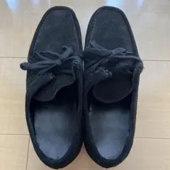 GU リアルレザーモカシンシューズ ブラック