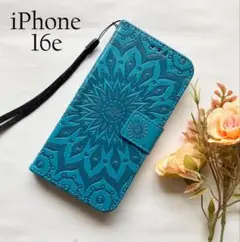 iPhone 16e ケース デザイン柄BL ☆おまけ ガラスフィルム付き