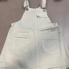ホワイトデニムオーバーオール