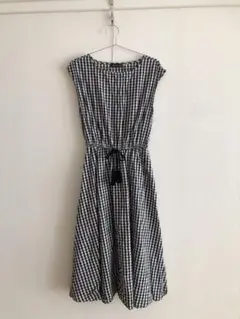 【美品】ricc-o ノースリーブロングワンピース ギンガムチェック　S