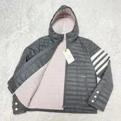 THOM BROWNE グレー カシミヤ100%キルティング ダウンブレザー L THOM BROWNE グレー カシミヤ100%キルティング ダウンブレザー L