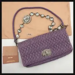 【未使用級・定価31万】miumiu クリスタル マテラッセ ショルダーバッグ