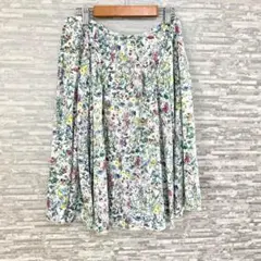 AMACA アマカ 花柄 フレアスカート 裏地付き 春夏 きれいめ　ガーリー