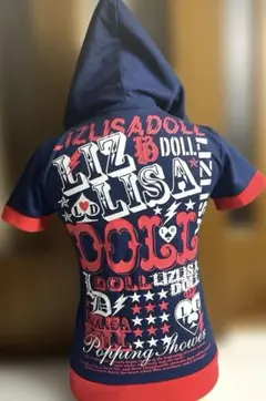 LIZ LISA DOLL フード付きパーカー　ネイビー　平成レトロ　英字　S