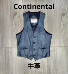 【美品】Continental 牛革 本革 ヴィンテージレザーベスト アメカジ