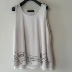 VICKYノースリーブトップスM夏服ホワイト白ビッキー