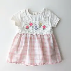 現行品✨️ 90サイズ 花柄 刺繍 ワンピース