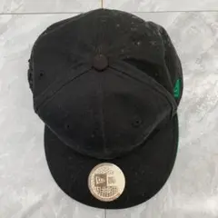 NEW ERA キャップ ゴルフモデル 刺繍ロゴ 黒 フラットバイザー