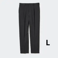美品★UNIQLO　ユニクロ　タックテーパードパンツ　ダークグレー　L