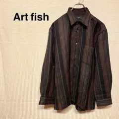 Art fish ネルシャツ 長袖 前ボタン レギュラーカラー レギュラー丈