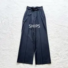 美品 SHIPS タックワイドパンツ 36 Paulo Oliveira 紺 S