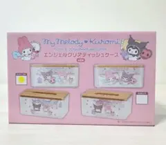 マイメロディ＆クロミ エンジェルクリアティッシュケース ロゴパープル