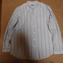 EDWIN ストライプシャツ LLサイズバンドカラー