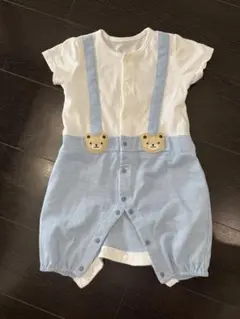 美品　ミキハウス風　60〜70 ロンパース　男の子　青　水色