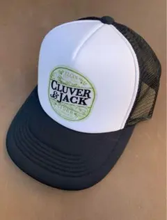 Cluver&jack ビンテージロゴ メッシュキャップ 帽子 白×黒 5use