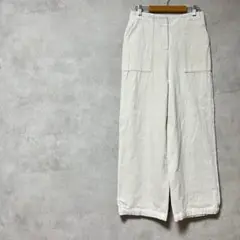 デミルクス　ビームス　コーデュロイパンツ　ワイドパンツ　白系　秋冬　ボトムス