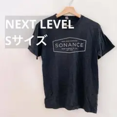 【NEXT LEVEL】メンズ Tシャツ 黒 ブラック ロゴあり 半袖⭐️古着