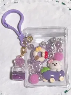 キャンディーバッグキーホルダー くま 紫系