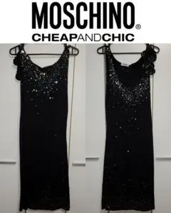 MOSCHINO ニット スパンコール ROSE キラキラ ビジュー ビーズ