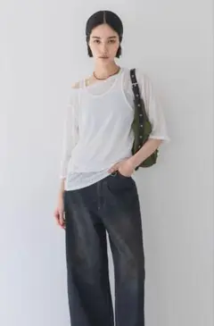 JEANASIS シアースラブレイヤードTEE ホワイト