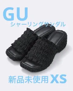 GU シャーリング　プラットフォーム　サンダル　 ブラック　XS 新品未使用