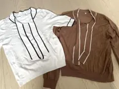 リボンタイ トップス セット 半袖 長袖