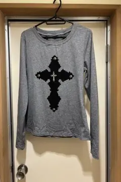 hyde着系　グレー 長袖Tシャツ クロスモチーフ刺繍ifラルク