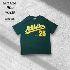90sUSA製シングルステッチTシャツMLBオークランドアスレチックスマグワイア