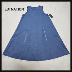 [新品タグ付き]ESTNATION ミニワンピース チュニック リネンブレンド