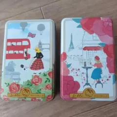 サブレミシェル ヴォヤージュサブレ ロンドンバスとエッフェル塔の空き缶セット