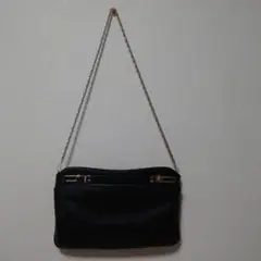 ☆黒 レザー バッグ ファスナー付き