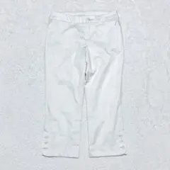 組曲 クミキョク クロップドパンツ 白 XS 小さいサイズ 無地 シンプル