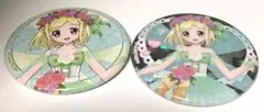 キャラ福くじONLINE プリパラ10周年 第一弾　緑風ふわり缶バッジ2種セット