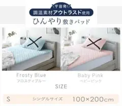 ひんやり敷きパッド Sサイズ 色 ブルー·ピンク ２点セット