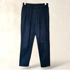美品✨【デンドロビウム】カジュアルパンツ　S　日本製　紺　ウエストゴム　オフィス
