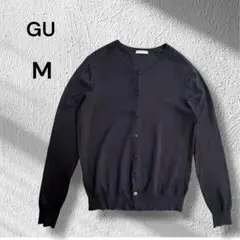 GU◆クルーネックカーディガン　長袖　ブラック　Mサイズ