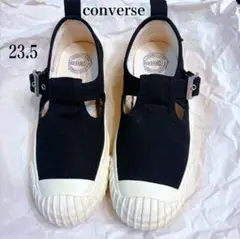 [美品]コンバースCONVERSE T-strap スニーカー 23.5cm 黒