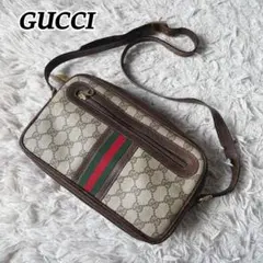 オールドグッチ ショルダーバッグ シェリーライン GGスプリーム PVC レザー
