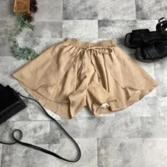 【別格の清楚感】 フレアキュロット ウエストゴム 前リボン 美品 夏物 セクシー