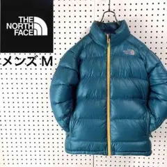 【USED】ノースフェイス☆ダウンジャケット くすみ青 メンズM
