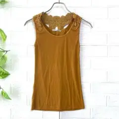 リドルフロム✨レディース♡トップス タンクトップ マスタード(M)ノースリーブ