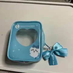 ちいかわハート型窓付きポーチ 水色