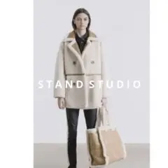 STAND STUDIO スタンドスタジオ ダブルボタンボアショートコート F