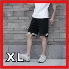 ハーフパンツ XL バスケ バスパン 黒 ブラック 新品 メンズ ジム