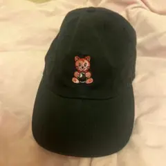 NONARO PEARL 刺繍猫キャップ 黒
