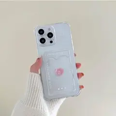 韓国 カードポケット付き クリア ケース 【限定入荷】iPhone15 推し活