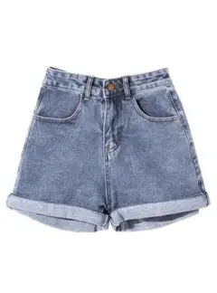 GRL ロールアップヘムハイウエストデニムショートパンツ M サイズ