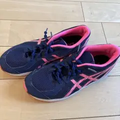 ASICS シューズ ネイビー/ピンク　22.5cm