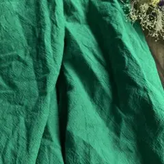 ラス前❣️ムラ感シワ仕上げ 綿麻生地 中厚 グリーン 幅140×200cm